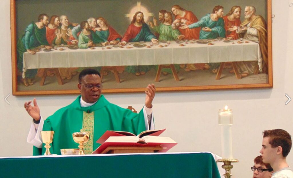 Rev. Fr. Obioma Anyanwu, CSSP, celebrating Mass